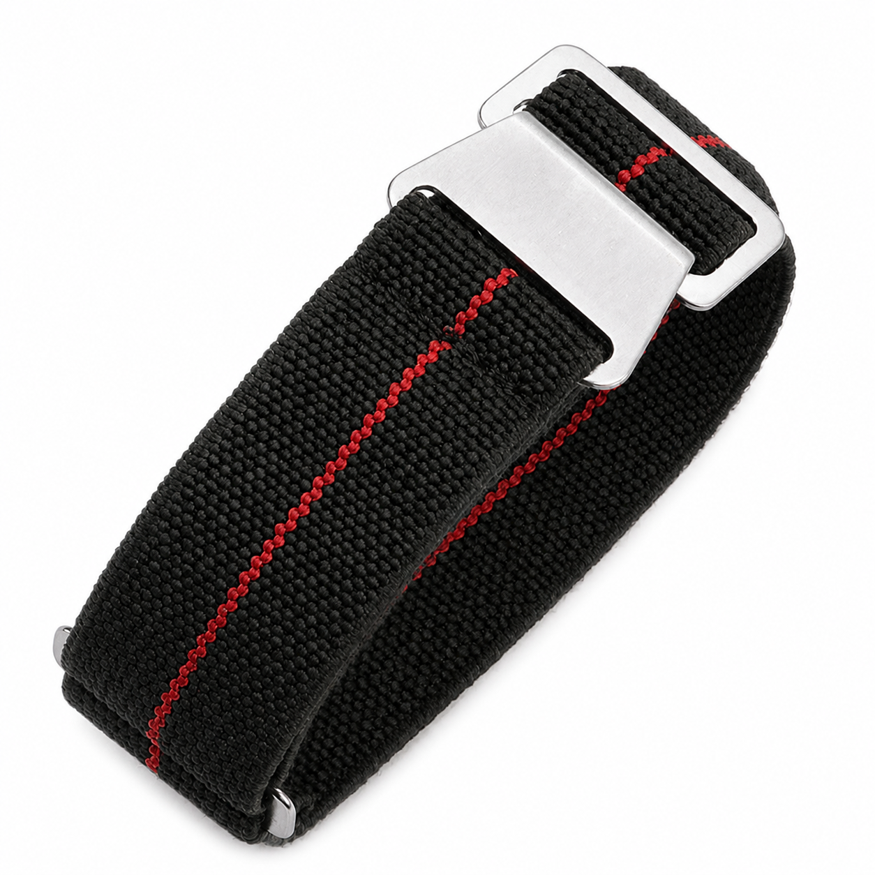 20mm elastisches französisches Marine- und Spezialkräfte-Armband in Grün mit einem roten Streifen