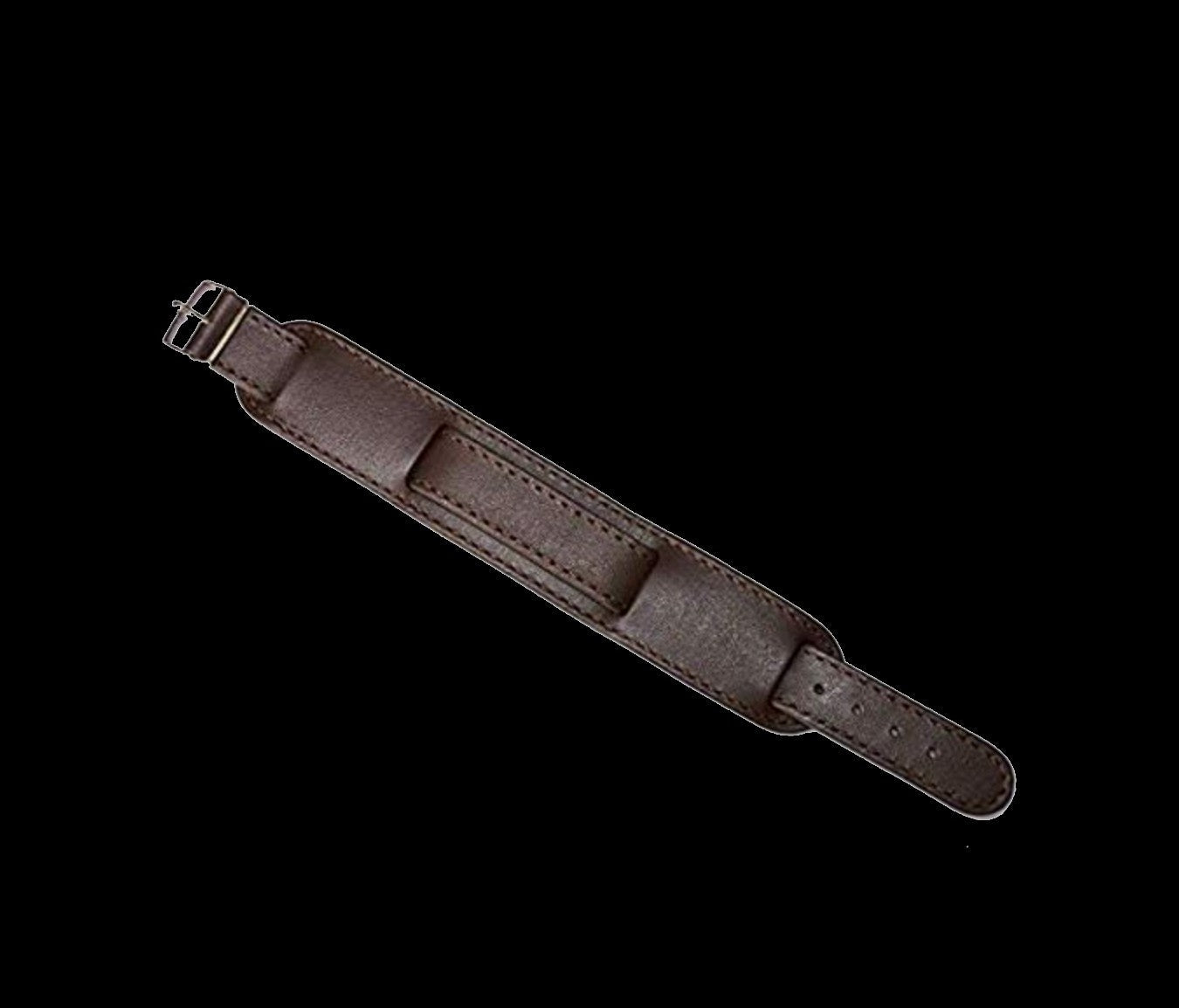 Braunes 1950er Muster 18mm Leder-Militär-Uhrenarmband mit Chromschnallen