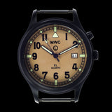 MWC G10EL Black PVD Steel General Service Watch with Sand Coloured Electroluminescent (EL) Backlit Dial