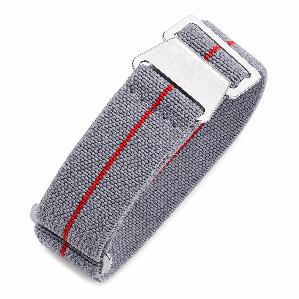 Correa elástica de la Marina Francesa y Fuerzas Especiales de 22mm en gris con una franja roja
