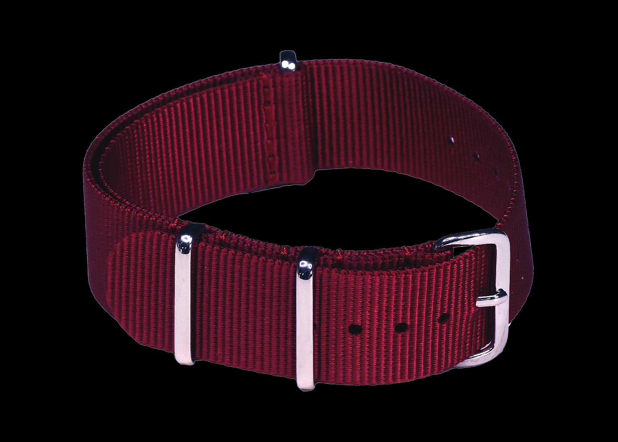 Correa militar NATO roja oscura de 22mm