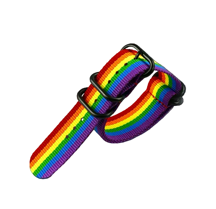 22mm LGBT Regenbogen Zulu NATO Militär-Uhrenarmband aus ballistischem Nylon