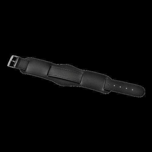 Schwarzes 1950er Muster 18mm Leder-Militär-Uhrenarmband