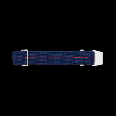 20mm Elasticated French Navy and Special Forces Strap in Navy with a Red Stripe
