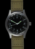 A-11 1940s WWII Pattern Automatic Military Watch – 100m Water Resistant, Box Sapphire Crystal, Retro 