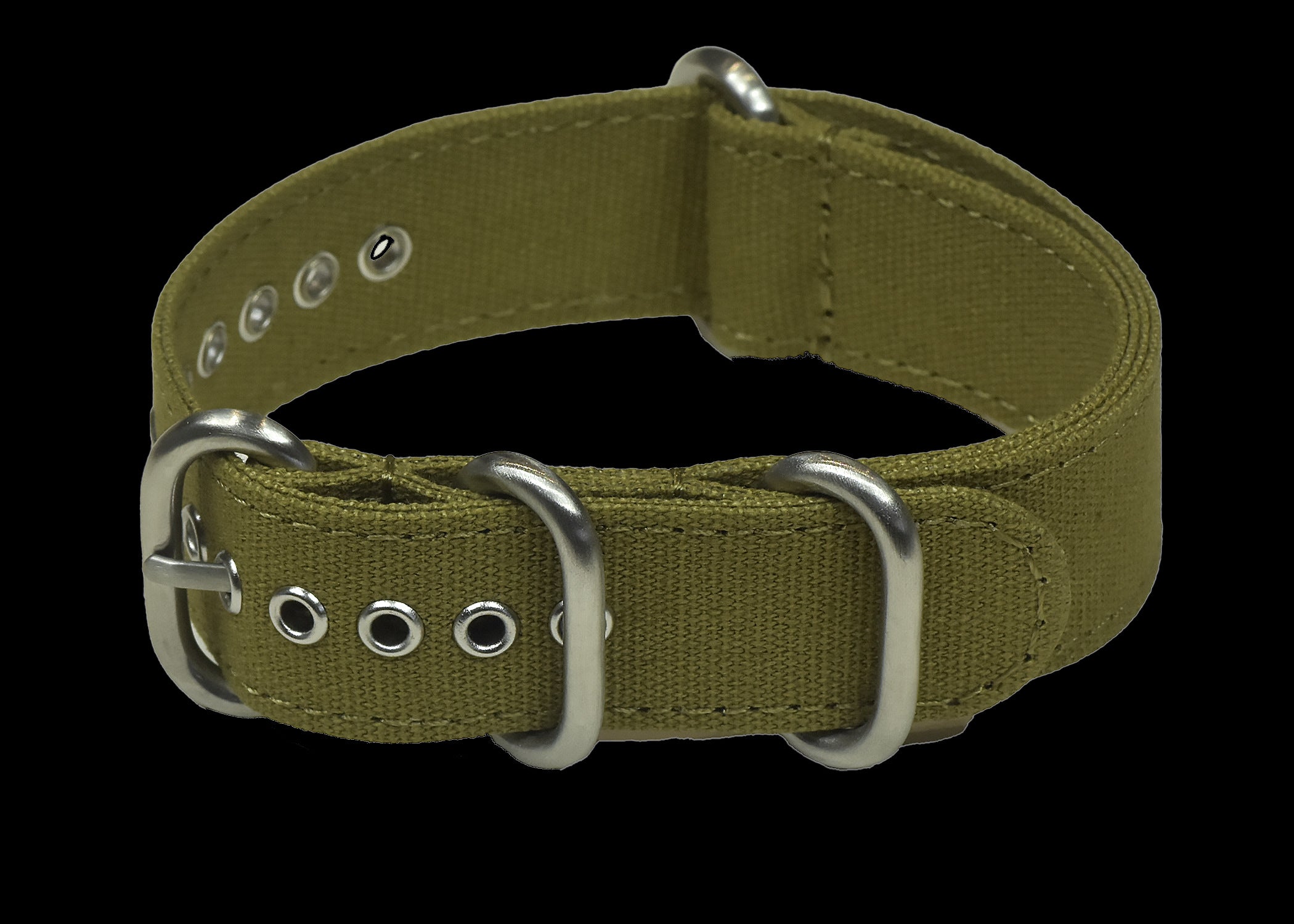 Bracelet en toile à motif rétro kaki armée 18mm une pièce