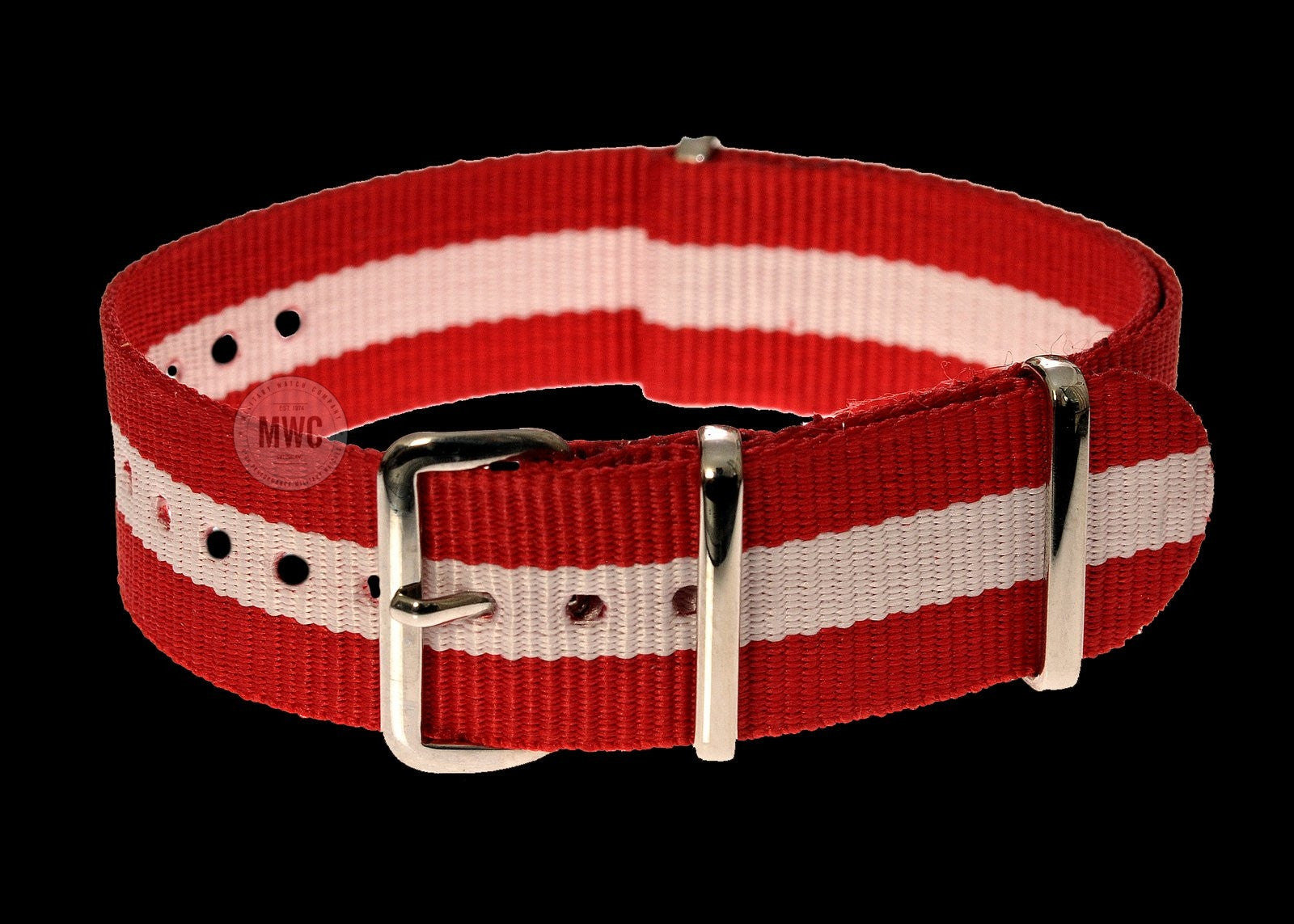 20mm "Rot und Weiß" NATO Militär-Uhrenarmband