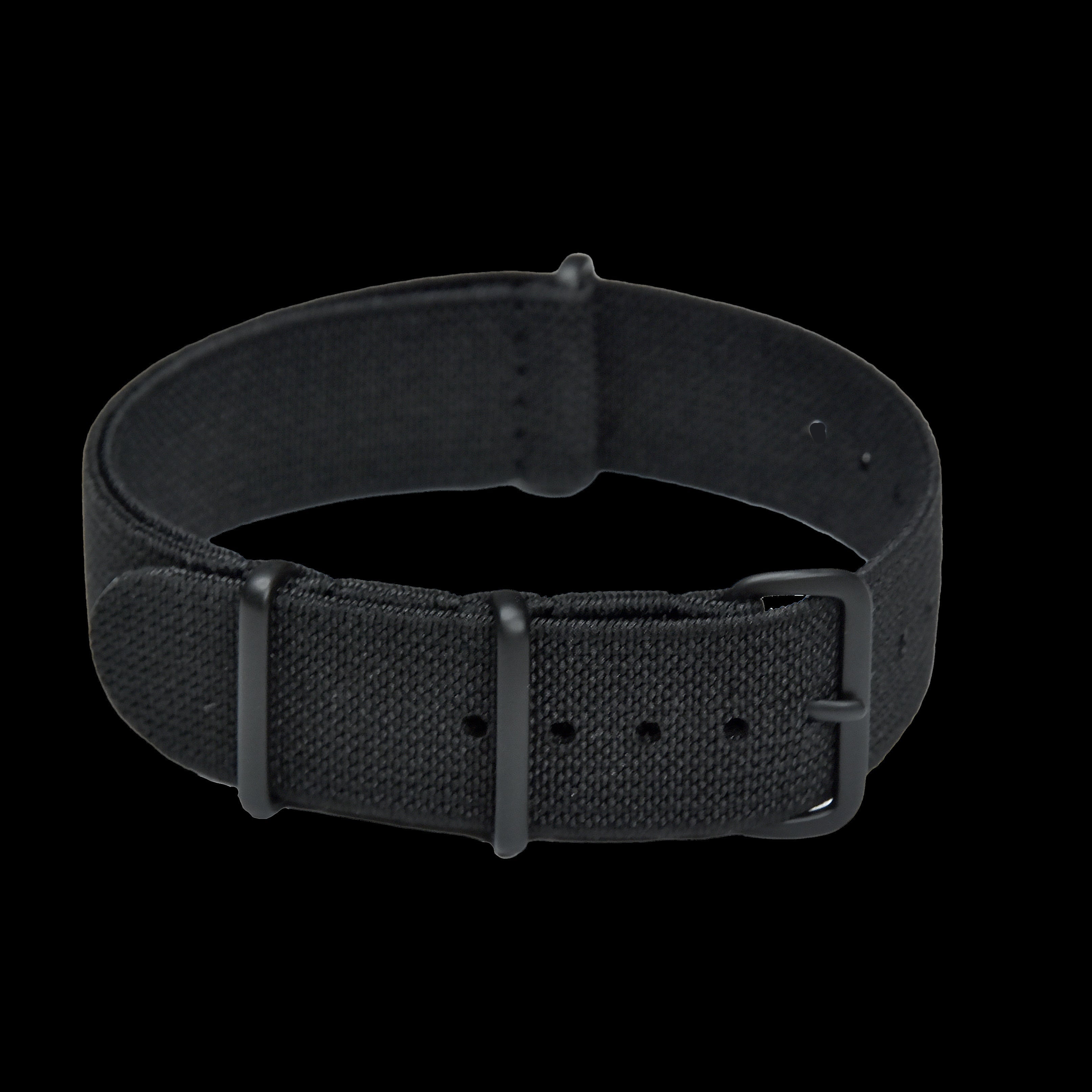 Cinturino orologio militare NATO elastico da 20mm nero con fibbie PVD