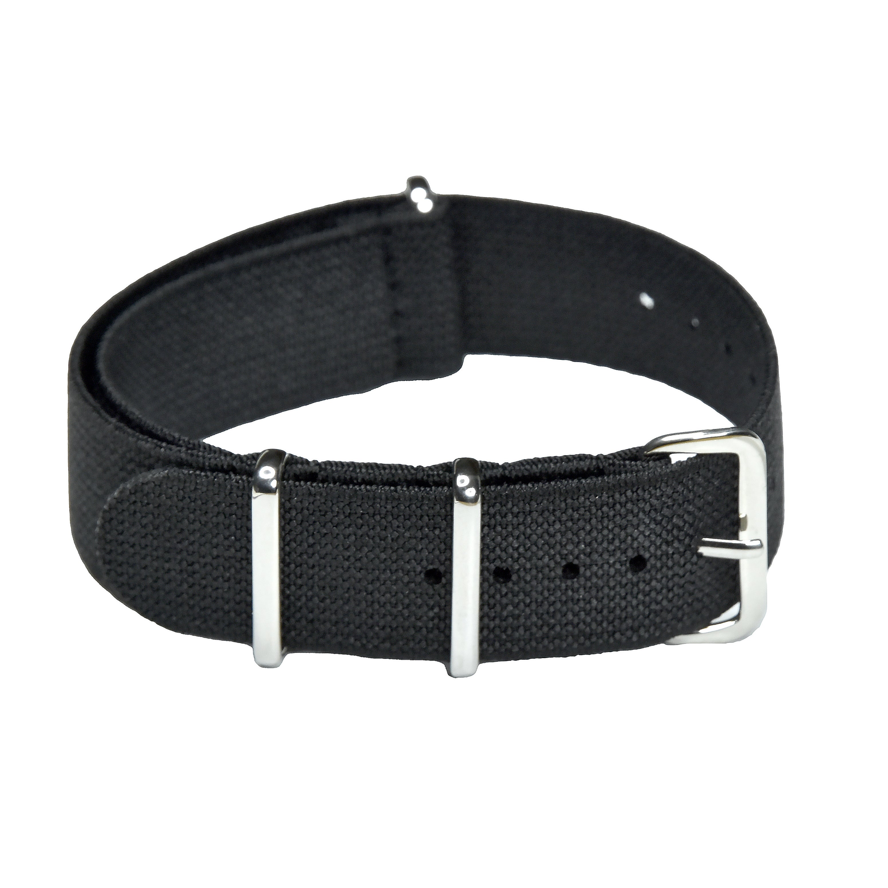 20mm Elastisches schwarzes NATO Militär-Uhrenarmband