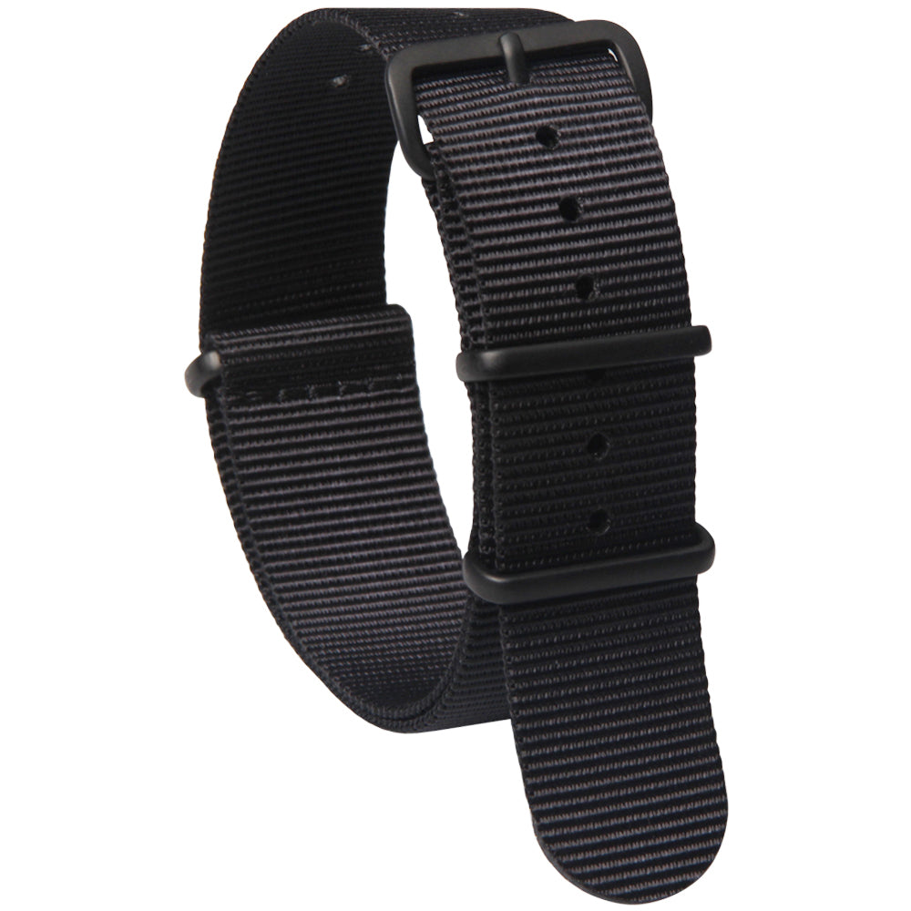 18mm PVD Schwarzes NATO Militär-Uhrenarmband