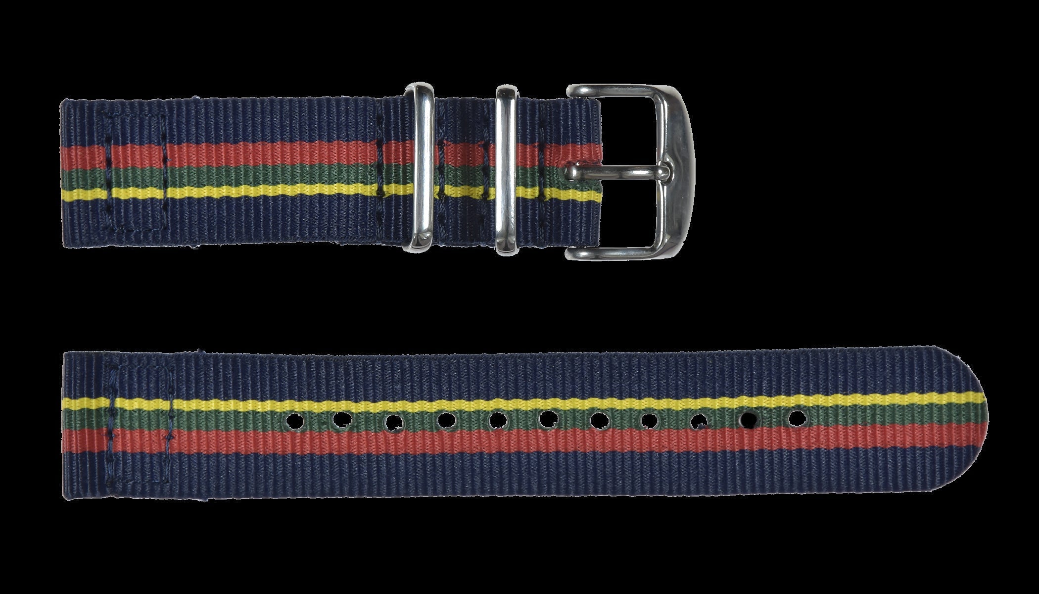2-teiliges 20mm Royal Marines NATO-Militär-Uhrenarmband aus ballistischem Nylon mit Edelstahlverschlüssen