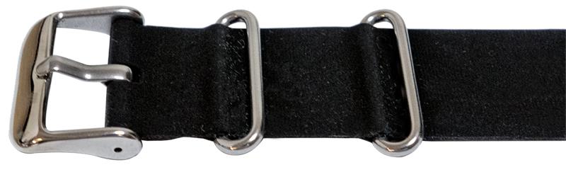 22mm ブラック シリコン/ラバー NATO ミリタリーウォッチストラップ