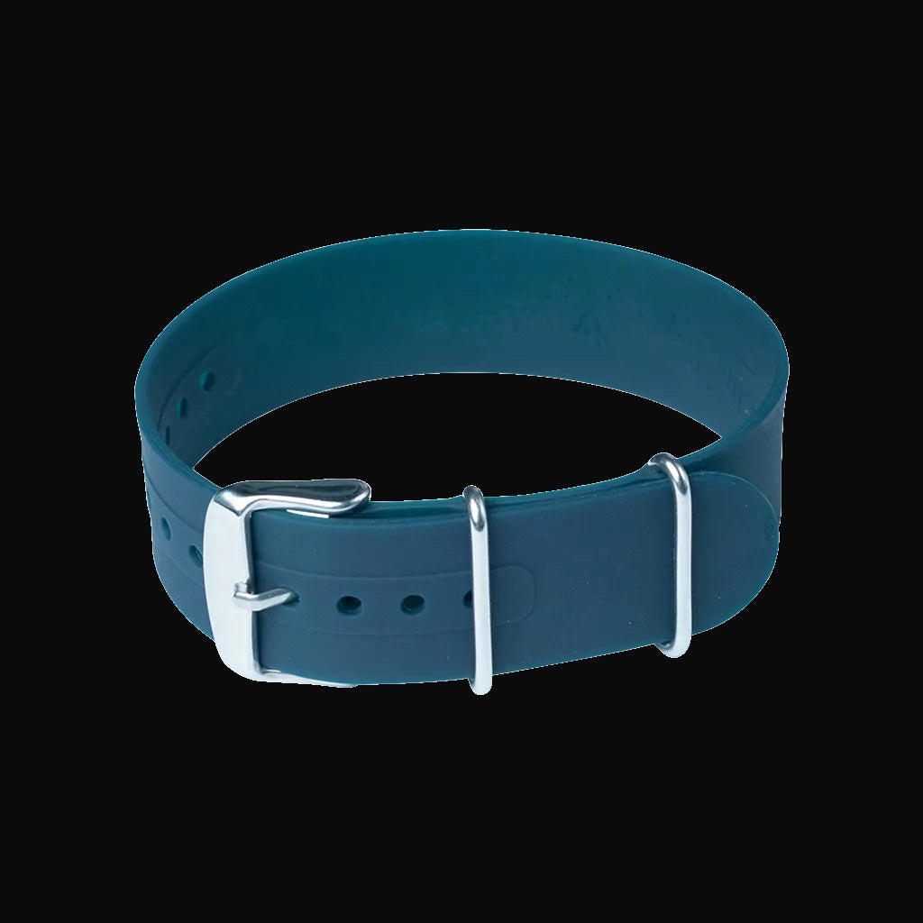 18mm ネイビーブルー シリコン／ラバー NATO ミリタリーウォッチストラップ