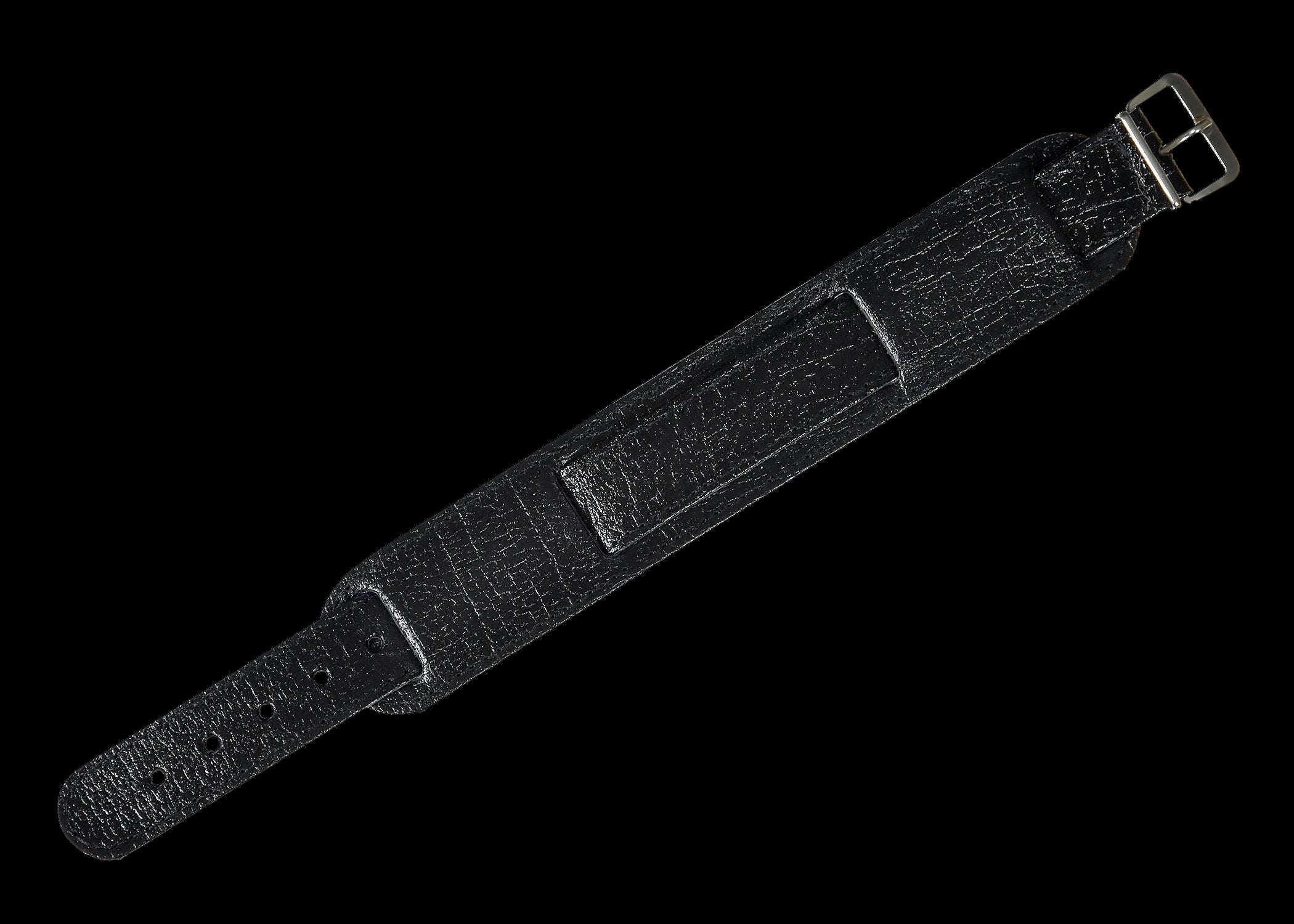 NATO 18mm 1950er Jahre Muster Schwarzes Lederarmband