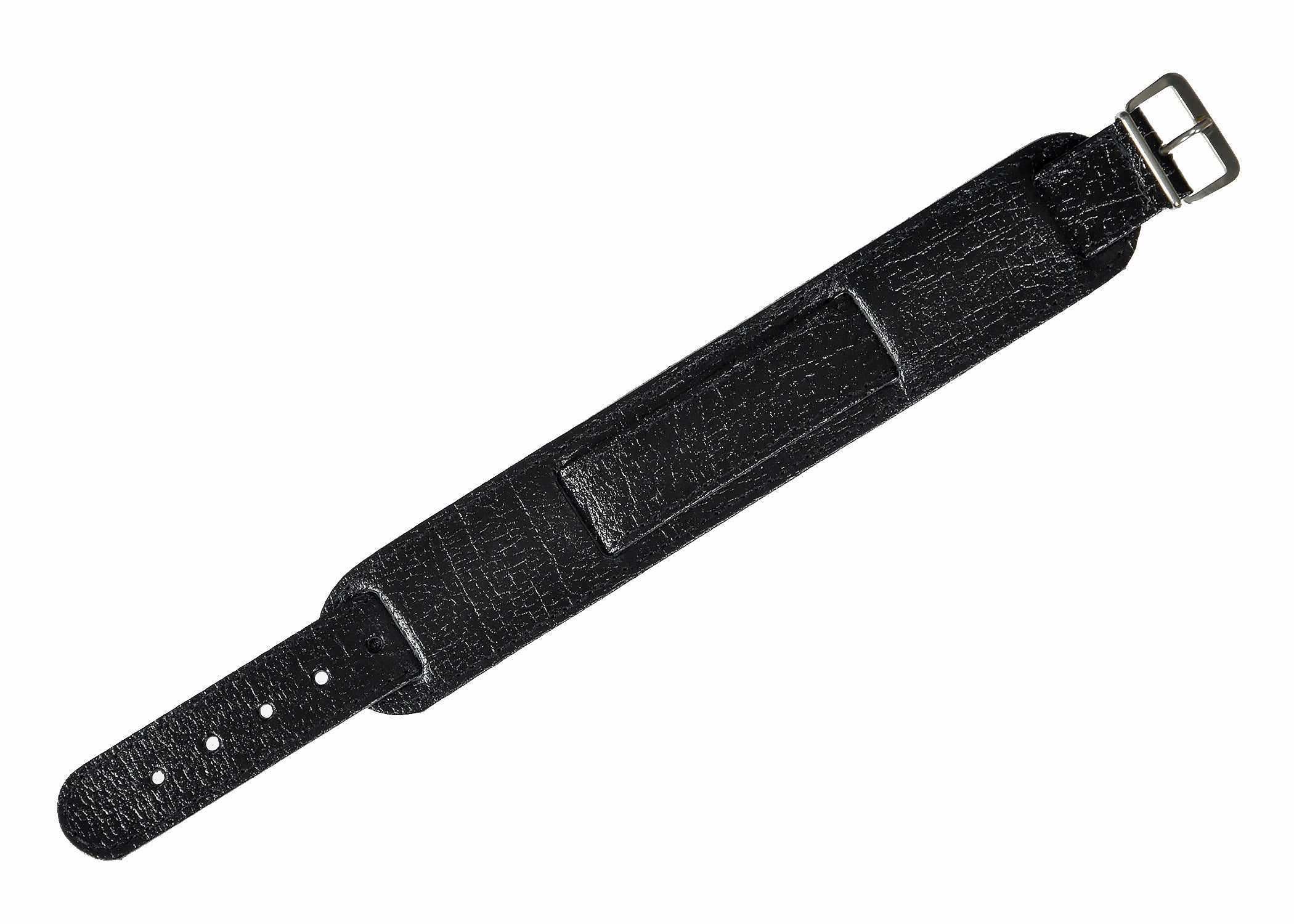 NATO 18mm 1950er Jahre Muster Schwarzes Lederarmband