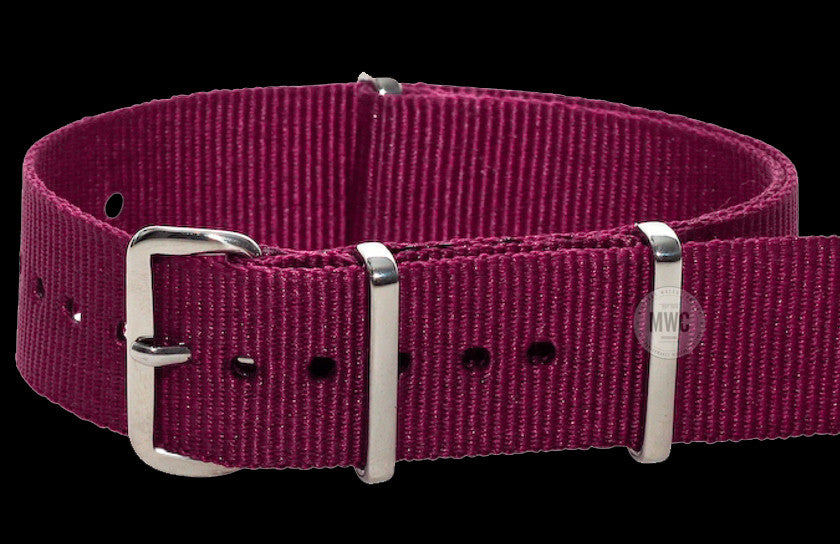 Cinturino per orologio militare NATO bordeaux 20mm