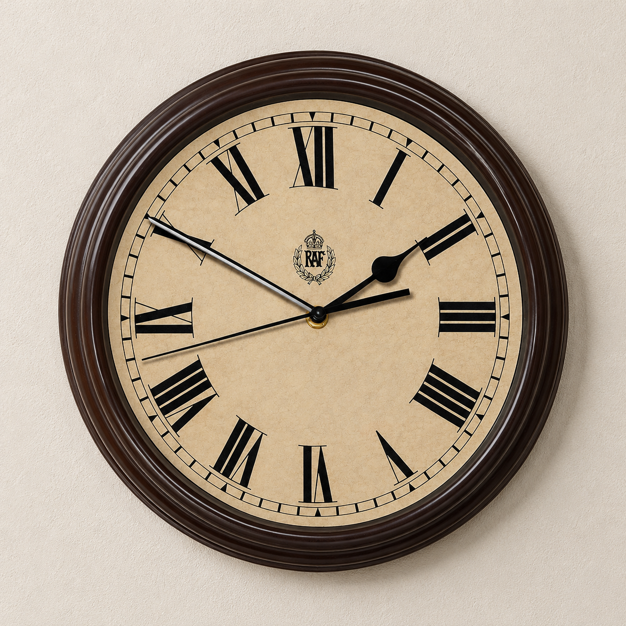 Royal Air Force 1940 Schlacht um Großbritannien Muster Replica Wanduhr mit lautlosem Quarzwerk und durchgehender Sekunde (Größe 12"/30,5 cm)
