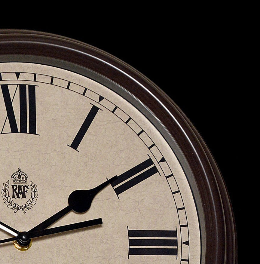 Royal Air Force 1940 Schlacht um Großbritannien Muster Replica Wanduhr mit lautlosem Quarzwerk und durchgehender Sekunde (Größe 12"/30,5 cm)