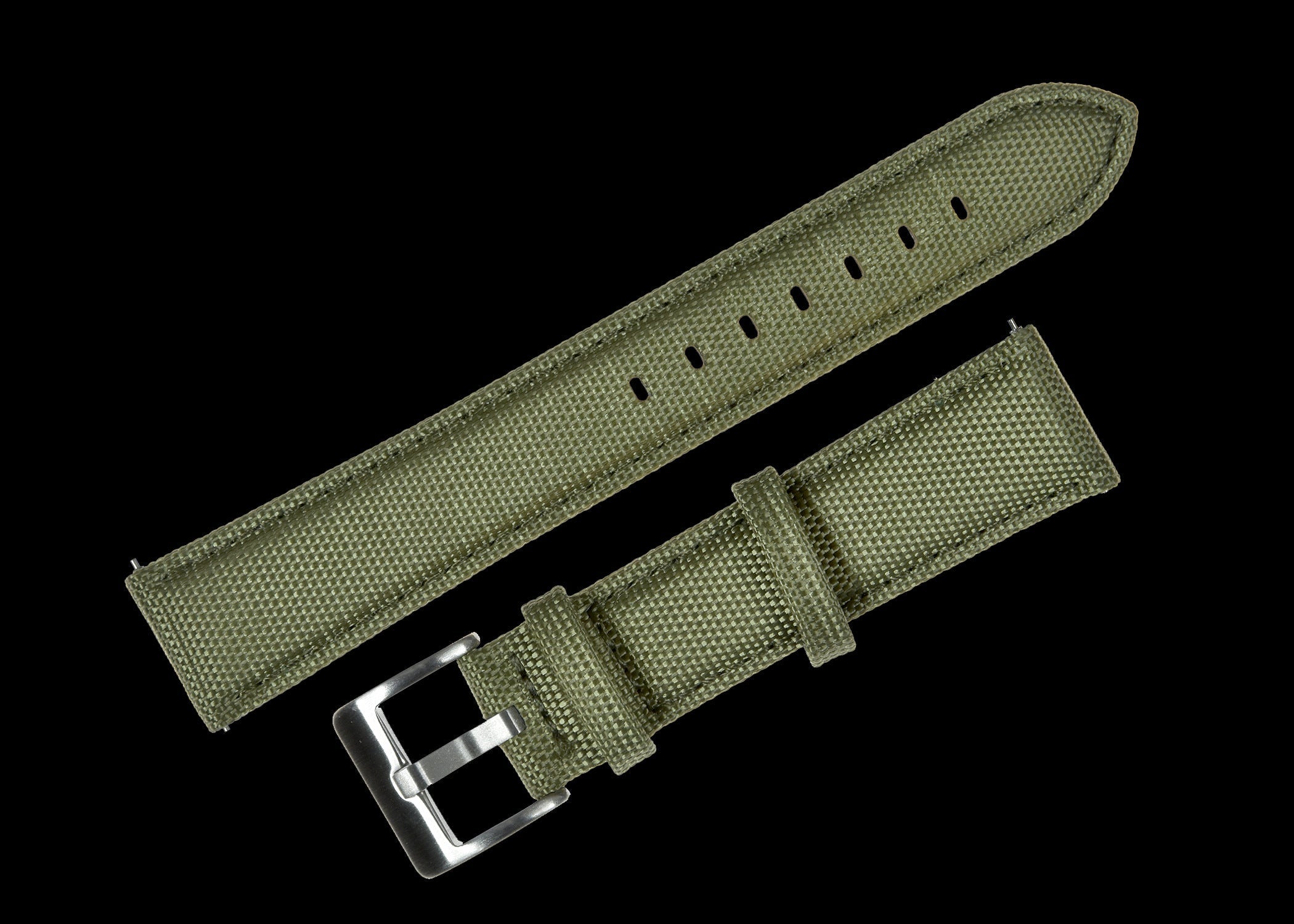 22mm オリーブグリーン セイルクロス CORDURA® ウォッチストラップ