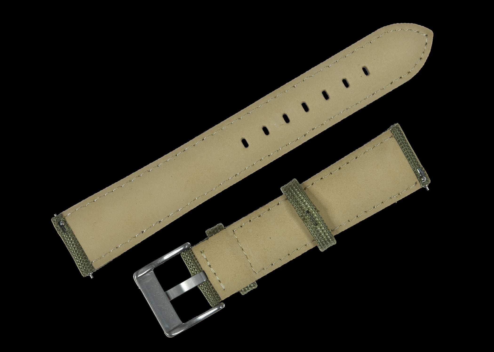 Bracelet de montre en toile de voile CORDURA® vert olive 20mm