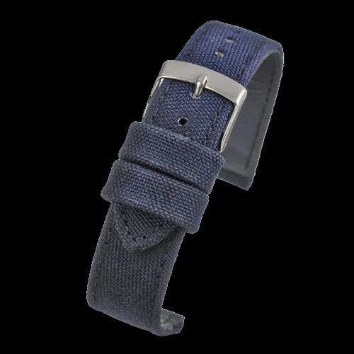 Correa de reloj militar de lona con patrón retro de 2 piezas de 24 mm en azul - La correa de tela duradera ideal para relojes militares  