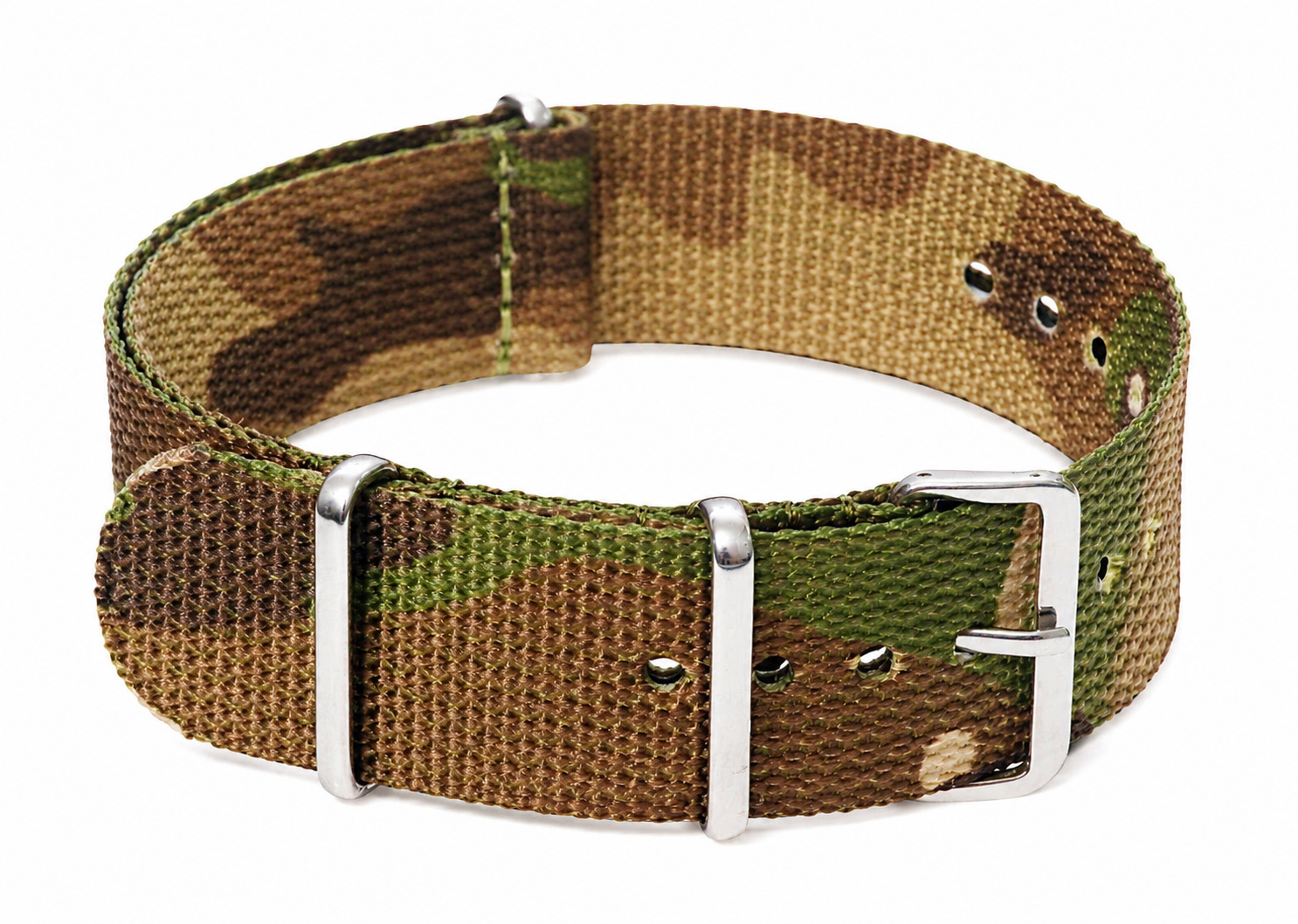 18mm Woodland Camouflage NATO Militär-Uhrenarmband