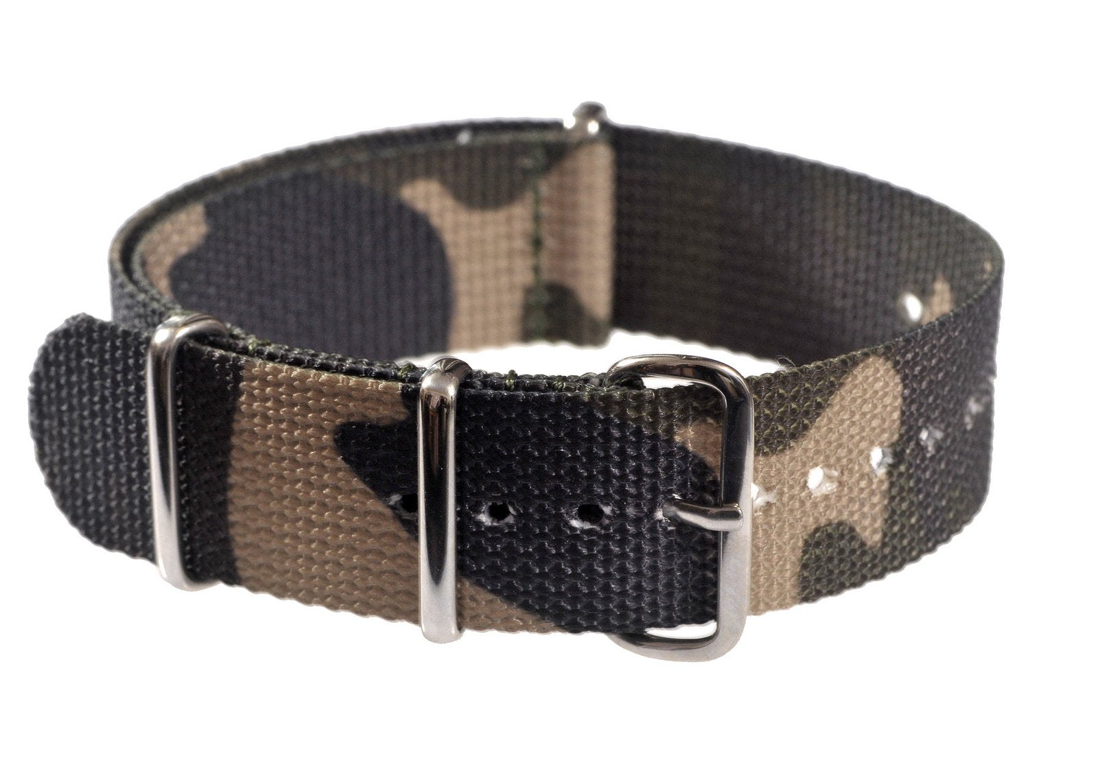 Correa de reloj militar NATO camuflaje woodland de 20mm