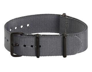 Bracelet de montre NATO gris 20mm avec boucles covert noires PVD