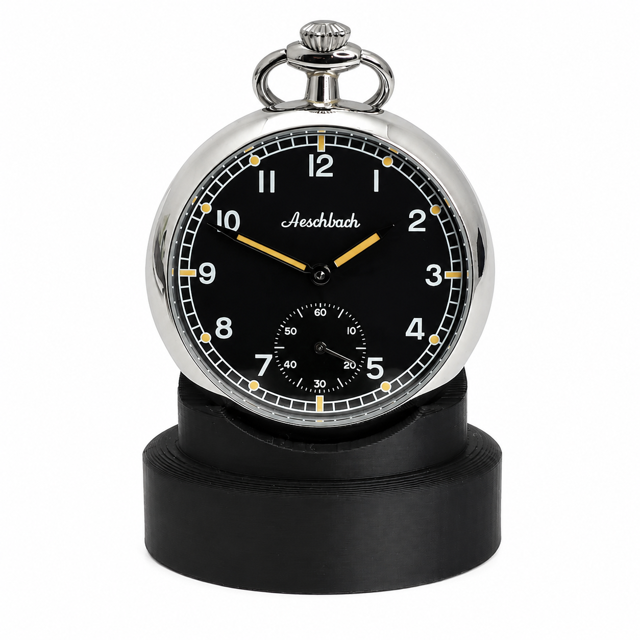 Pocket Watch Stand in Black - Ideal to Display a Pocket Watch When it's not in Use on a Desk, Table or Cabinet