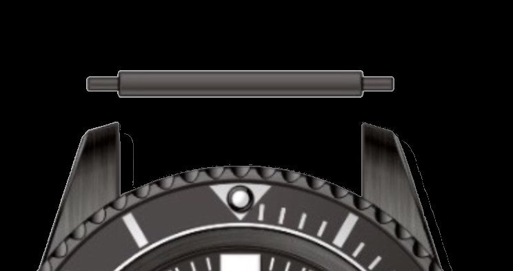 Paire de goupilles de montre conçues pour créer l'apparence d'une montre militaire avec barres fixes solides